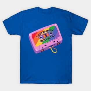 I Got Rainbow In My Veins, Cassette Mixtape Retro Vintage T-Shirt